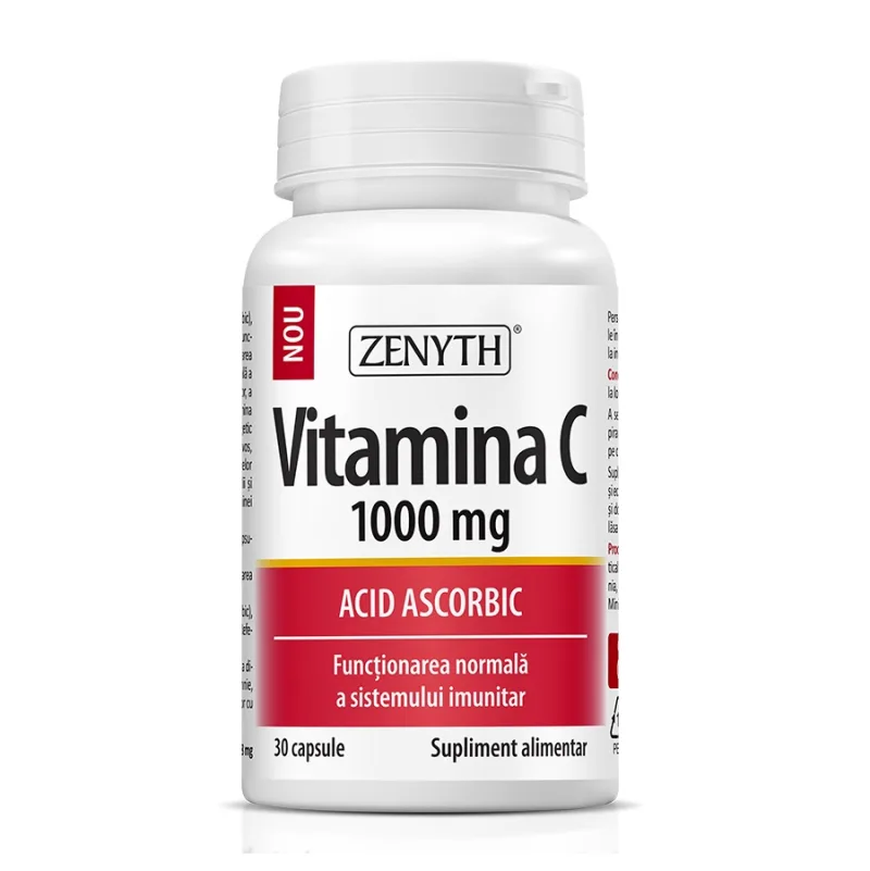 Vitamina C cu Acid Ascorbic, 30 capsule, Zenyth — preț și oferte