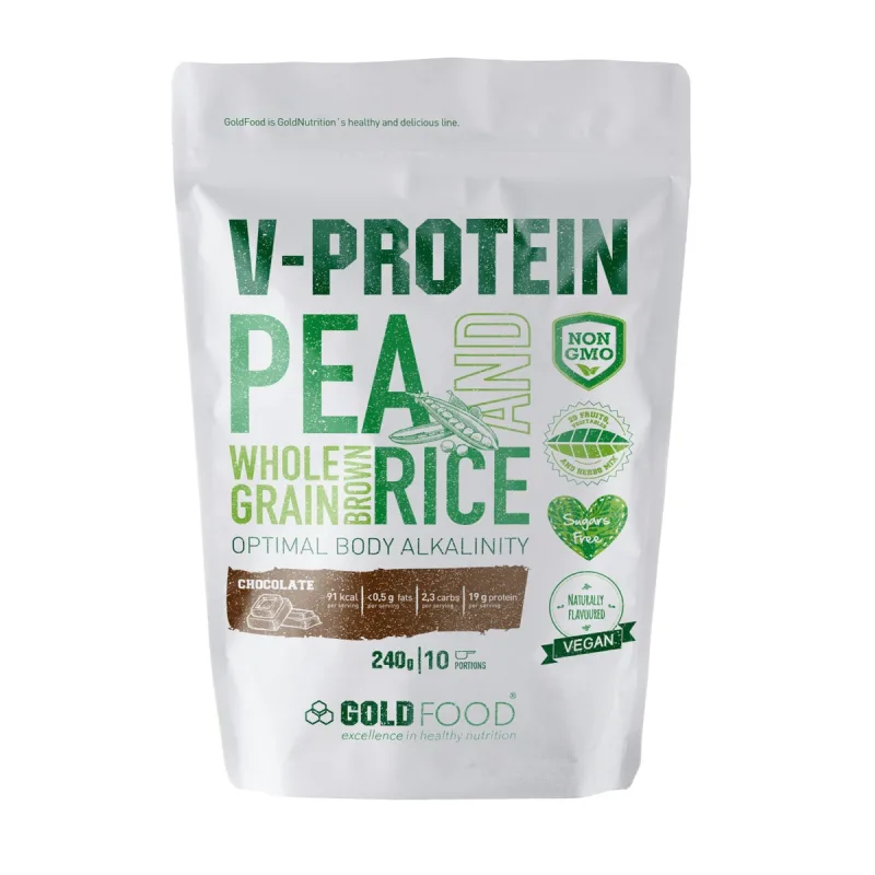 Pudra proteica V Protein cu ciocolata, 240g, Gold Nutrition — preț și oferte