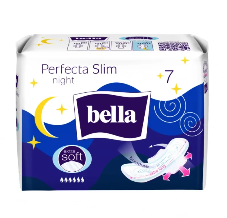 Absorbante Perfecta Slim Night Extra Soft, 7 bucati, Bella — preț și oferte