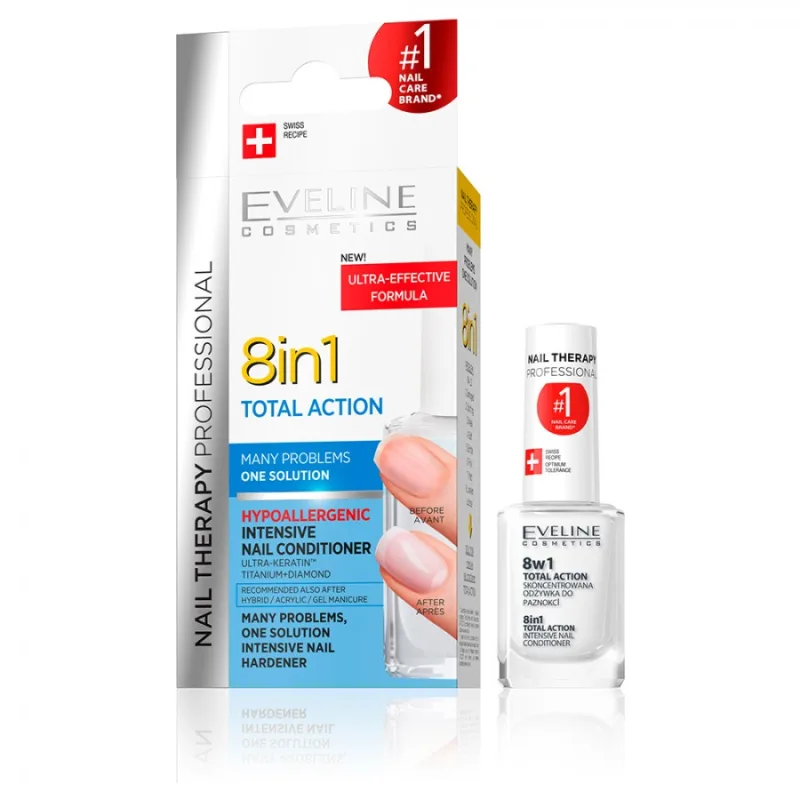 Tratament pentru unghii 8 in 1 Nail Therapy, 12ml, Eveline Cosmetics — preț și oferte