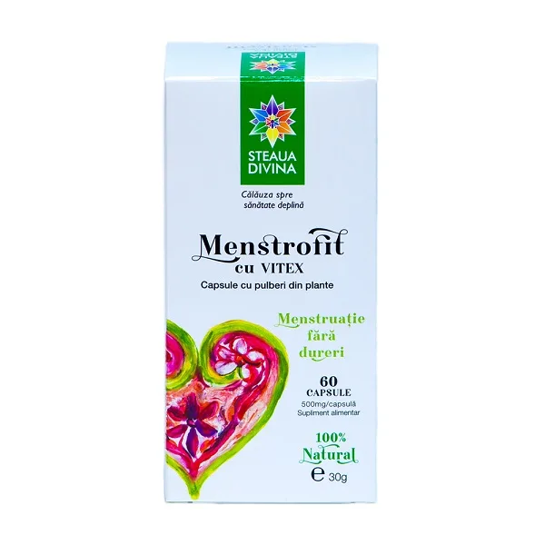 Menstrofit cu Vitex 500mg, 60 capsule, Steaua Divina — preț și oferte