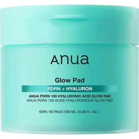 Dischete hidratante cu PDRN si acid hialuronic 100 Hyaluronic Acid Glow Pad Face Toner, 60 bucati, Anua — preț și oferte