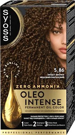 Vopsea de par fara amoniac Color Oleo 5-86 Sweet Brown, 115ml, Syoss — preț și oferte