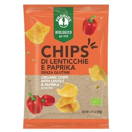 Chipsuri fara gluten cu linte si paprika, 40g, Probios — preț și oferte