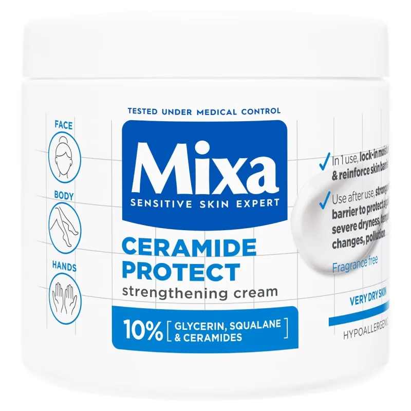Crema fortifianta pentru fata si corp 10% glicerina piele foarte uscata Ceramide Protect, 400ml, Mixa — preț și oferte