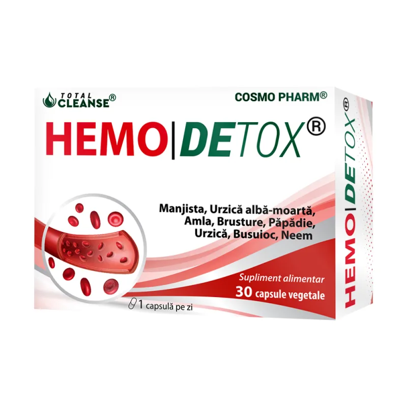 Hemodetox, 30 capsule vegetale, Cosmopharm — preț și oferte