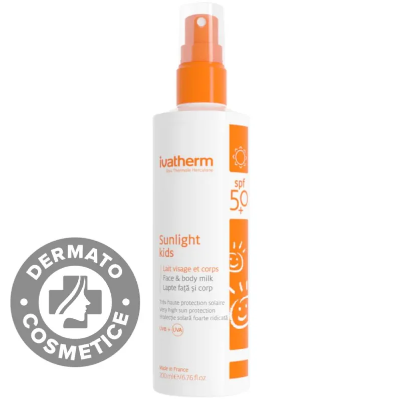 Lapte protectie solara pentru copii SPF50+ Sunlight, 200ml, Ivatherm — preț și oferte