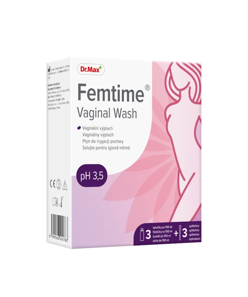 Dr. Max Femtime Vaginal Wash Solutie pentru igiena intima, 3 flacoane + 3 aplicatoare — preț și oferte
