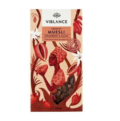 Muesli crocant capsuni si cacao fara gluten, 300g, Viblance — preț și oferte