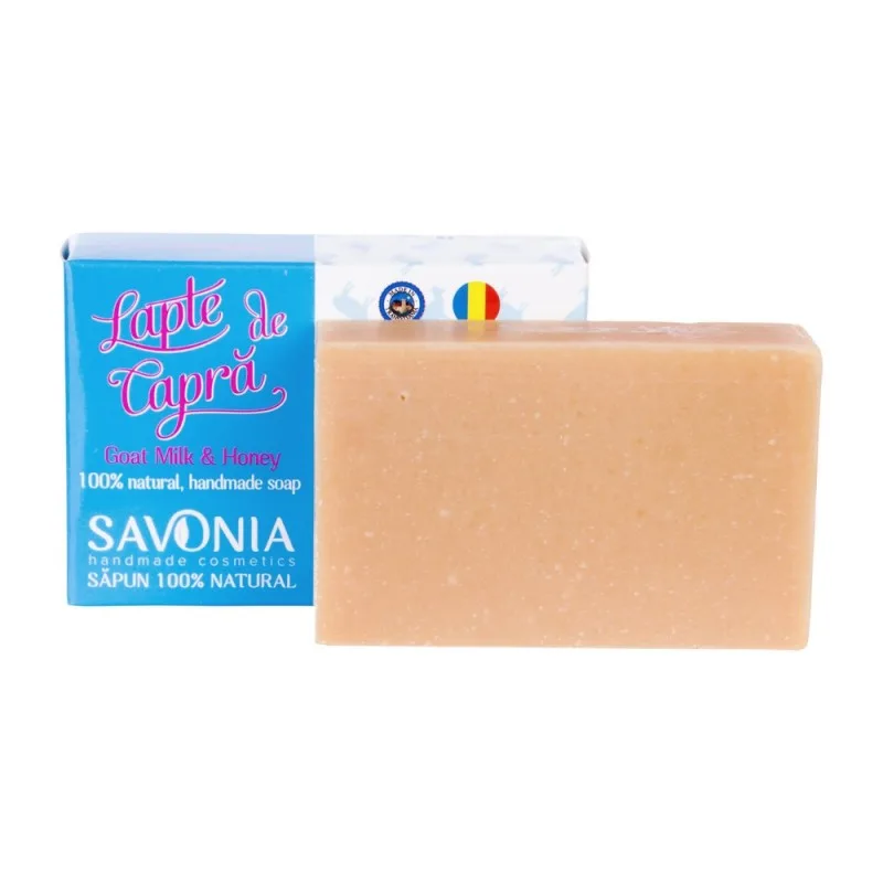 Sapun natural pentru fata maini si corp Lapte de capra si Miere, 90g, Savonia — preț și oferte