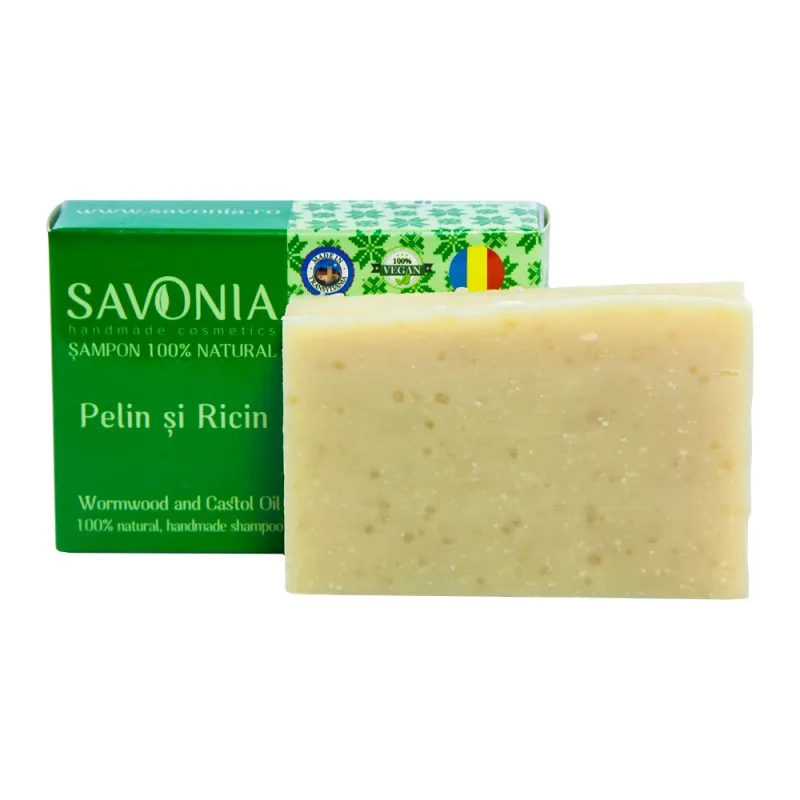 Sampon natural solid Pelin si Ricin, 90g, Savonia — preț și oferte