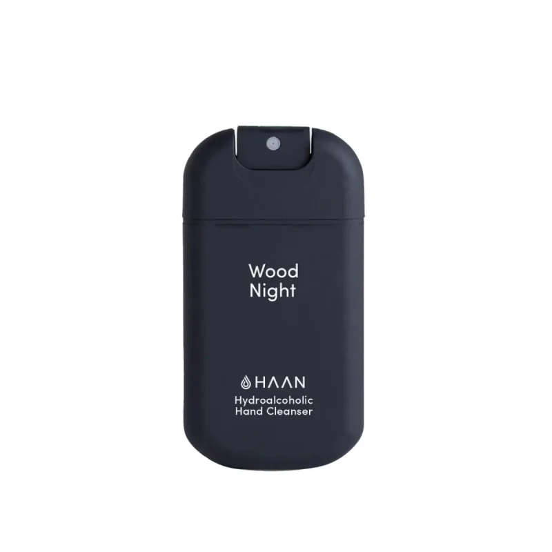 Gel igienizant pentru maini cu note de lemn de cedru Wood Night, 30ml, Haan — preț și oferte