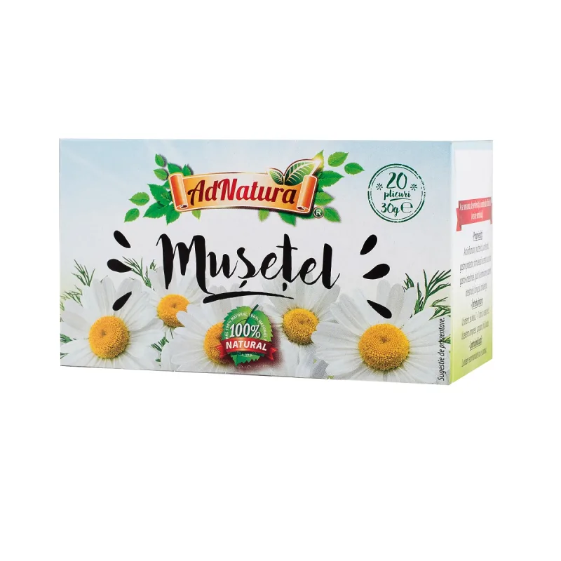 Ceai de musetel flori, 20 plicuri, AdNatura — preț și oferte