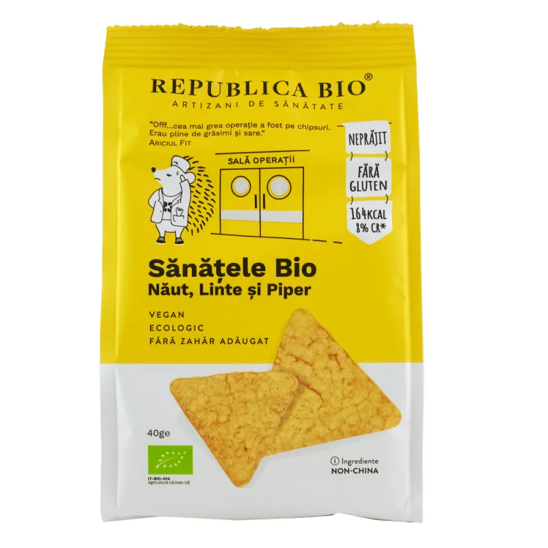 Sanatele bio cu naut, linte si piper fara gluten, 40g, Republica Bio — preț și oferte