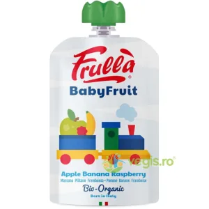 Piure cu Mar, Banana si Zmeura +6 Luni Baby Fruit Ecologic/Bio 100g