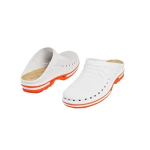 Papuci medicali autoclavabili Wock CLOG 01, marimea 43/44, alb/portocaliu, talpic polimeric