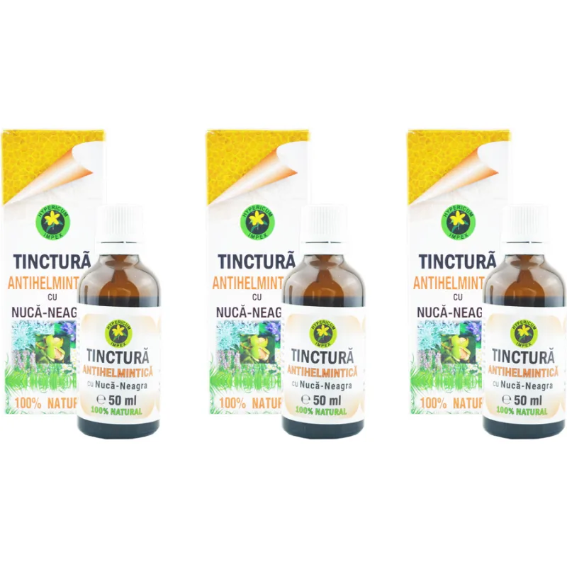 Pachet Tinctura Antihelmintica cu Nuca Neagra 3x50ml Hypericum — preț și oferte