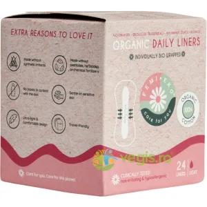 Absorbante Zilnice din Bumbac Organic Ultra-Subtiri 24buc
