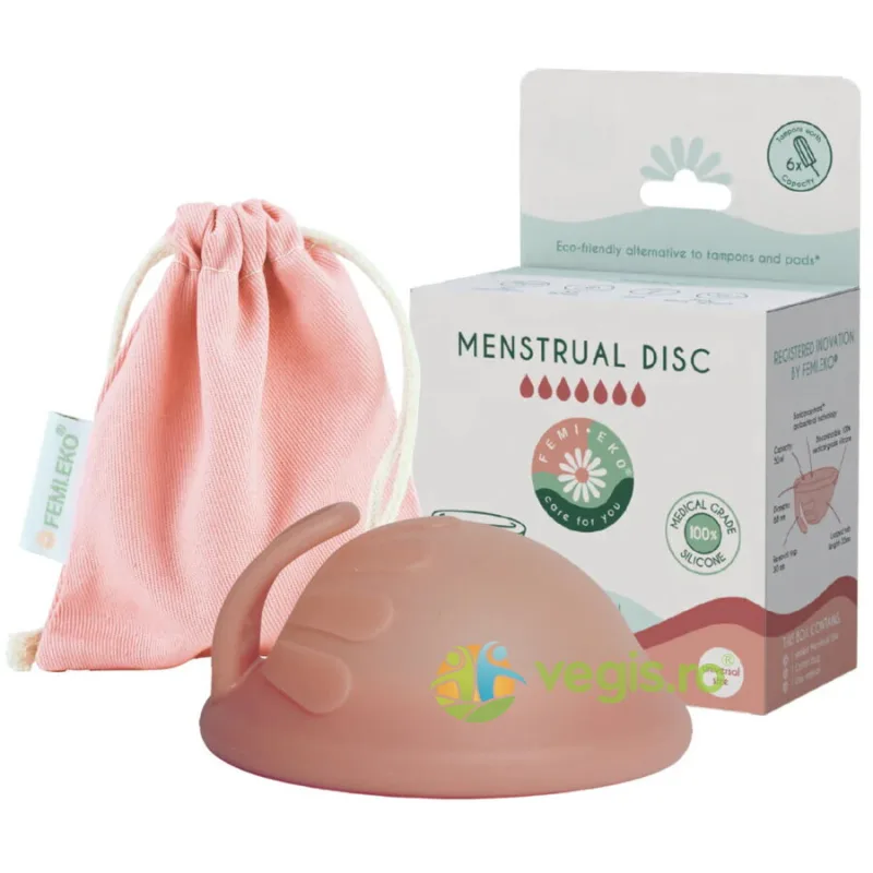 Disc Menstrual Roz Pudra Biocompatibil Universal 100% Silicon Medical Reutilizabil 1buc Femi.Eko — preț și oferte