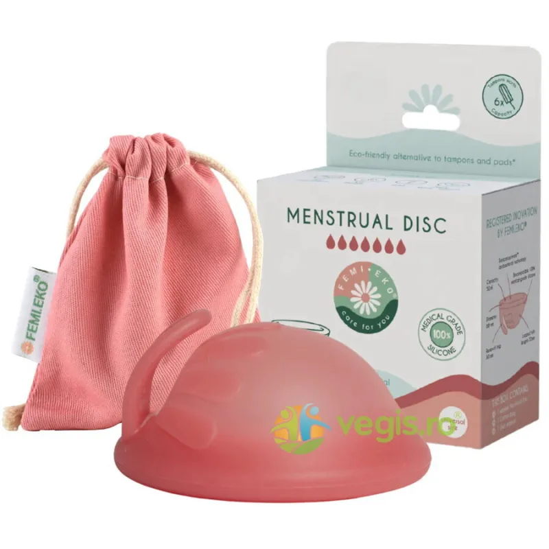 Disc Menstrual Roz Biocompatibil Universal 100% Silicon Medical 1buc Femi.Eko — preț și oferte