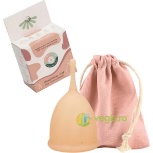 Cupa Menstruala Reutilizabila din Silicon Medical Roz Pudra Marimea S 1buc