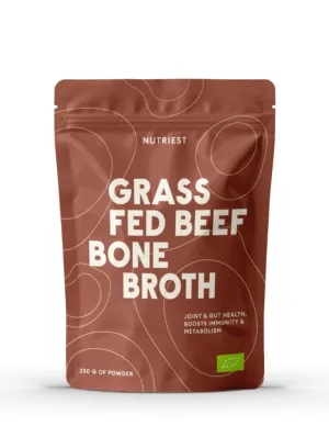 Supa de oase de vita Grass Fed pulbere Bio, 250g, Nutriest
