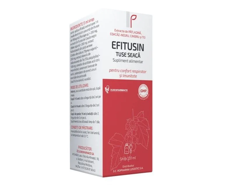 Efitusin tuse seaca sirop x120ml EUROFARMACO — preț și oferte