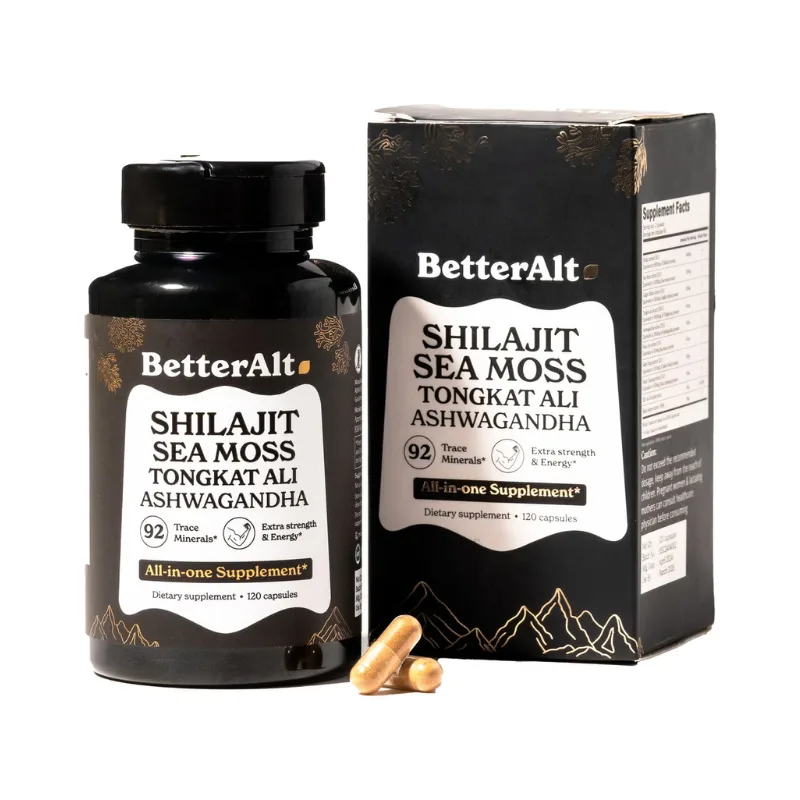 Better Alt Shilajit Sea Moss, Formula de Shilajit cu Alge Marine, Ashwagandha si Tongkat Ali, GNC | 120 cps — preț și oferte