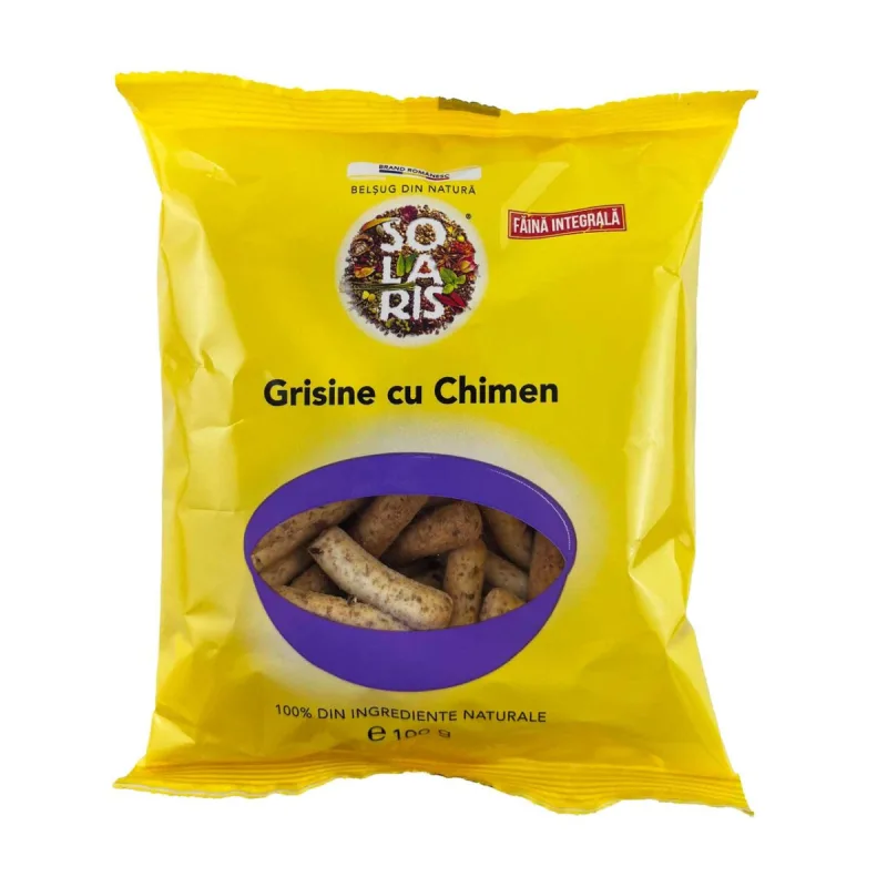 Grisine din faina integrala si chimen, 100g, Solaris — preț și oferte