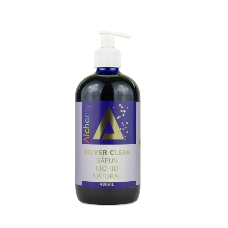 Silver Clean sapun lichid natural cu aur si argint, 480ml, Alchemy — preț și oferte
