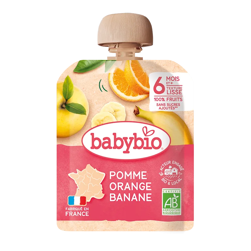 Piure de mere, portocale si banane, 90g, BabyBio — preț și oferte