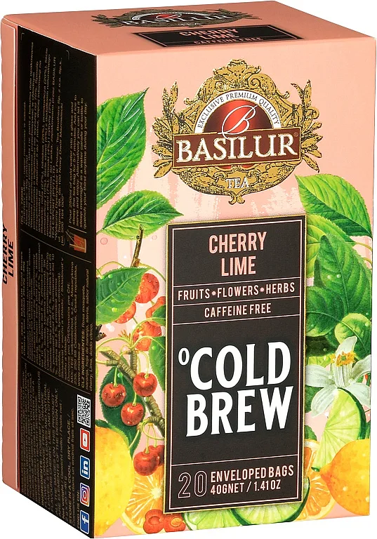Ceai Cold Brew Cherry & Lime, 20 plicuri, Basilur — preț și oferte