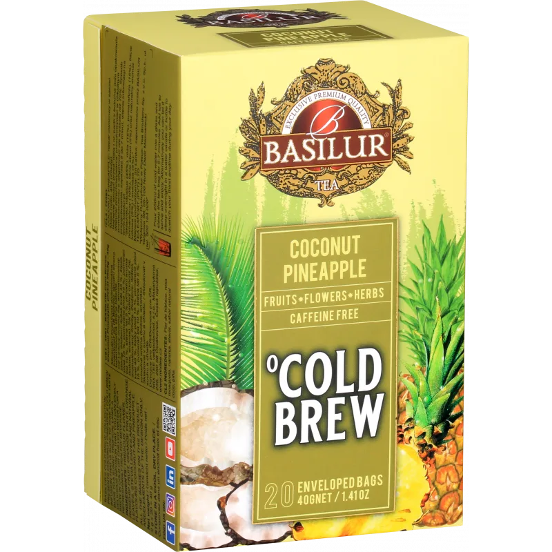 Ceai asortat Coconut & Pineapple, 20 plicuri, Basilur — preț și oferte