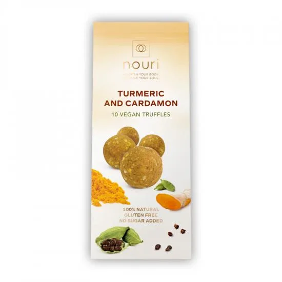 Trufe vegane cu turmeric si cardamon 10 bucati, 100g, Nouri — preț și oferte