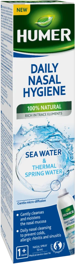 Spray cu apa termala pentru igiena zilnica a nasului, 50ml, Humer