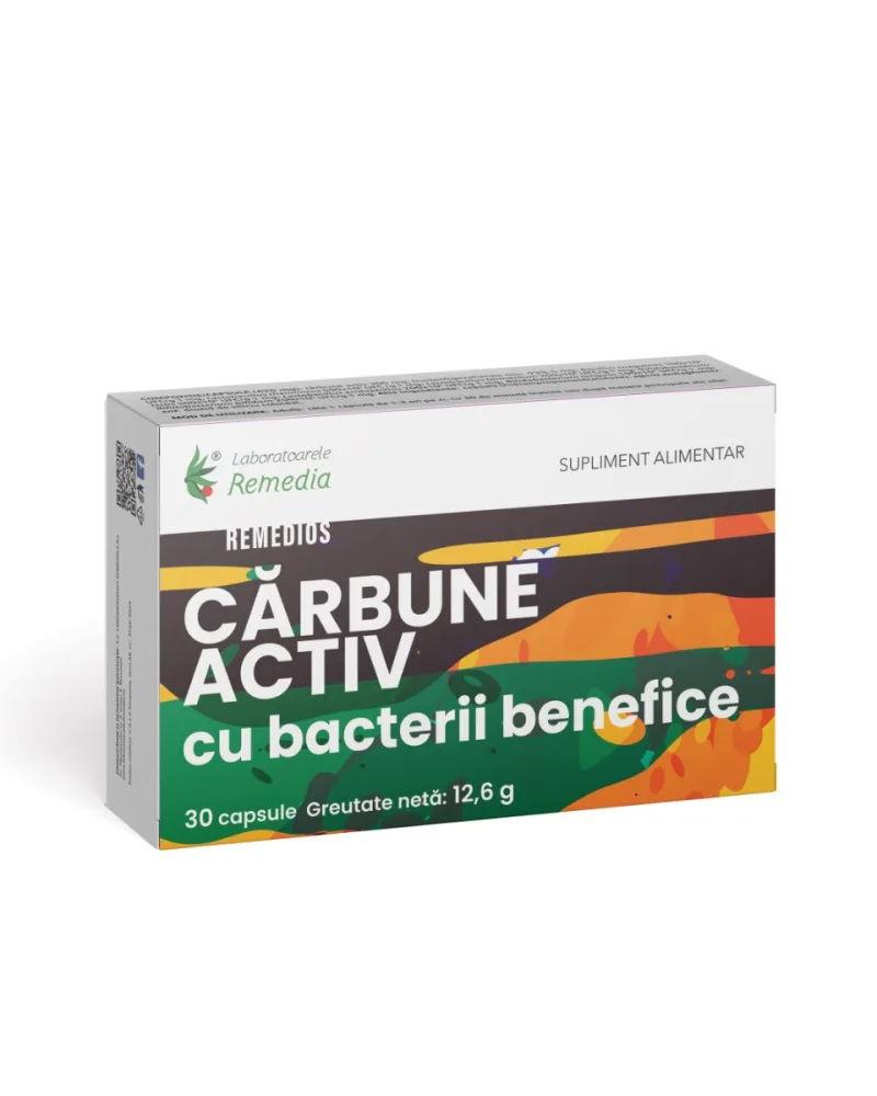 Carbuna activ cu bacterii benefice Remedios, 30 capsule, Laboratoarele Remedia — preț și oferte