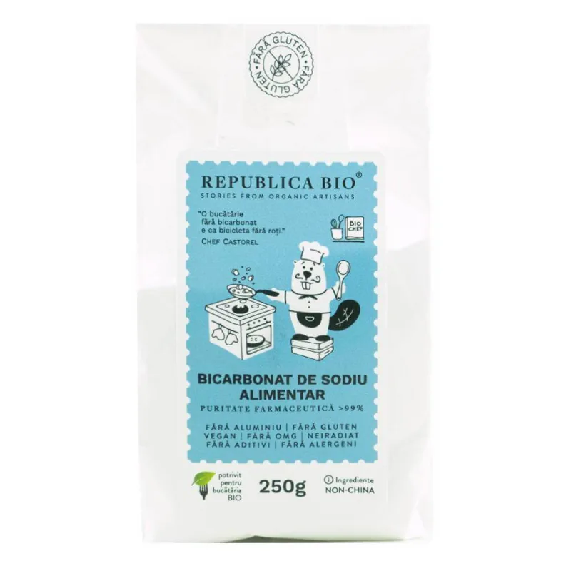 Bicarbonat de sodiu alimentar fara gluten, 250g, Republica Bio — preț și oferte