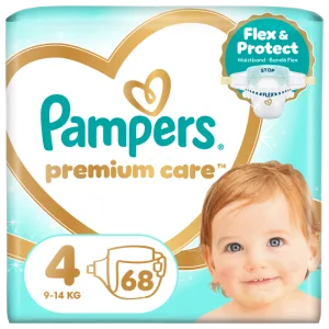 Scutece pentru copii Premium Care Marimea 4 9-14kg, 68 bucati, Pampers