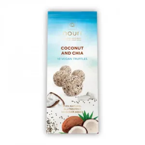 Trufe vegane cu nuca de cocos si chia 10 bucati, 100g, Nouri
