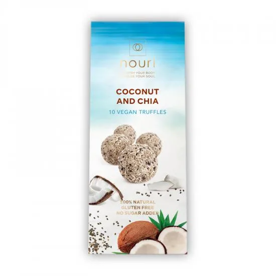 Trufe vegane cu nuca de cocos si chia 10 bucati, 100g, Nouri — preț și oferte