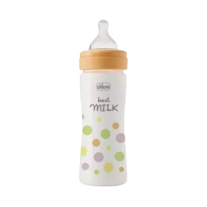 Biberon cu tetina din silicon si flux mediu Perfect Easy Fetite, 250ml, Chicco
