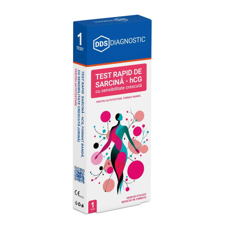 Test rapid de sarcina HCG cu sensibilitate crescuta format banda (urina) Autotestare, 1 bucata, DDS Diagnostic — preț și oferte