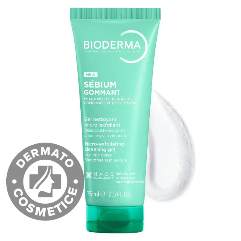 Gel exfoliant pentru curatarea tenului predispus la imperfectiuni Sebium, 75ml, Bioderma — preț și oferte