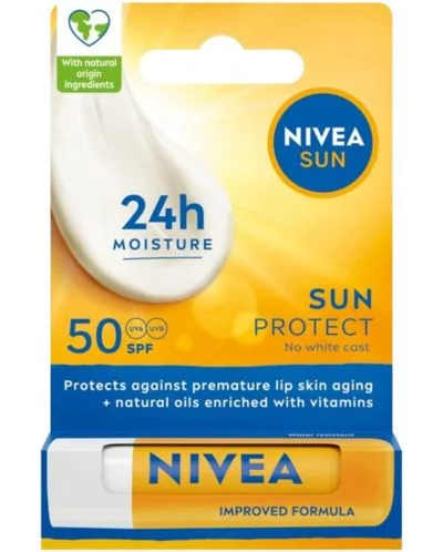 Balsam de buze cu SPF50, 4.8g, Nivea — preț și oferte