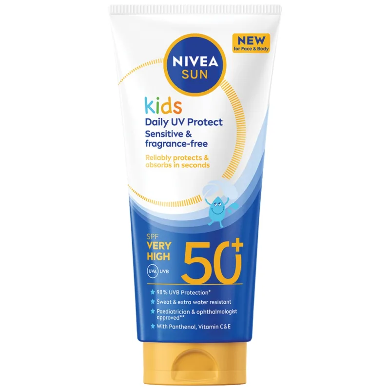 Lotiune cu protectie solara pentru copii Daily UV Protect Face & Body SPF50+, 100ml, Nivea — preț și oferte