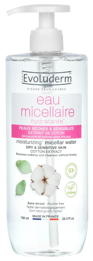 Apa micelara pentru demachierea tenului uscat si sensibil, 750ml, Evoluderm
