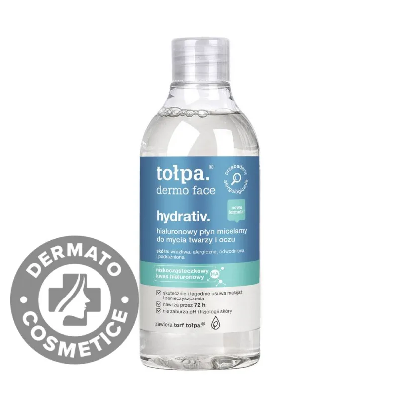 Apa micelara cu acid hialuronic pentru ten deshidratat Dermo Face Hydrativ, 400ml, Tolpa — preț și oferte