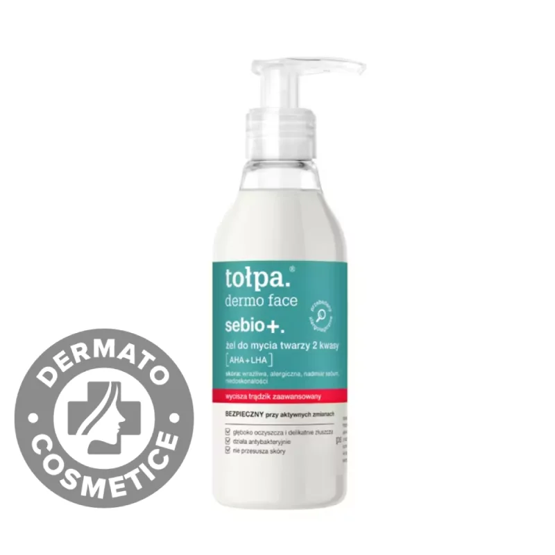 Gel de curatare cu 2 acizi pentru piele acneica Dermo Face Sebio+, 195ml, Tołpa — preț și oferte