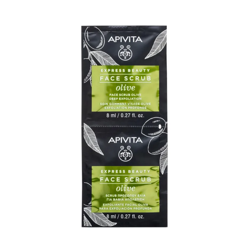 Masca de fata exfolianta cu extract de masline, 2*8 ml, Apivita — preț și oferte