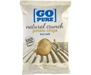 Chipsuri din cartofi cu sare coapte manual fara gluten Bio, 125g, Go Pure